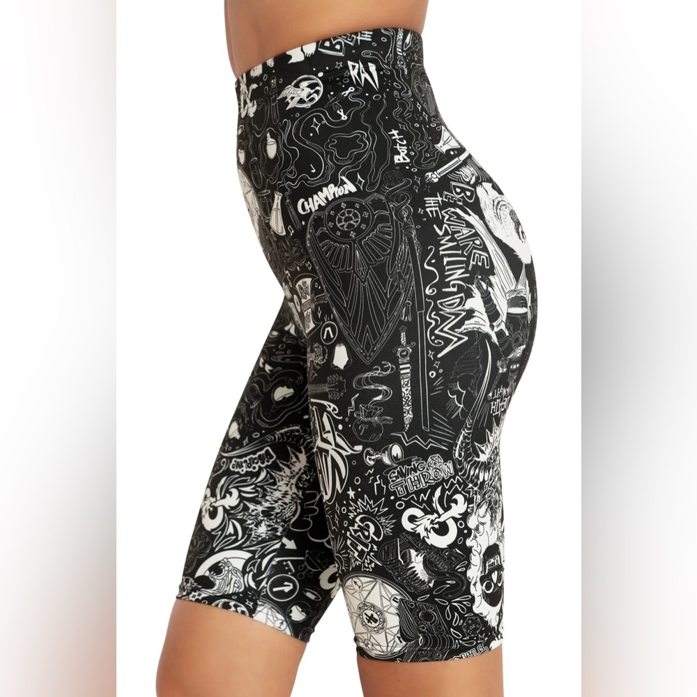 D&D Graffiti high waist biking bike pants shorts